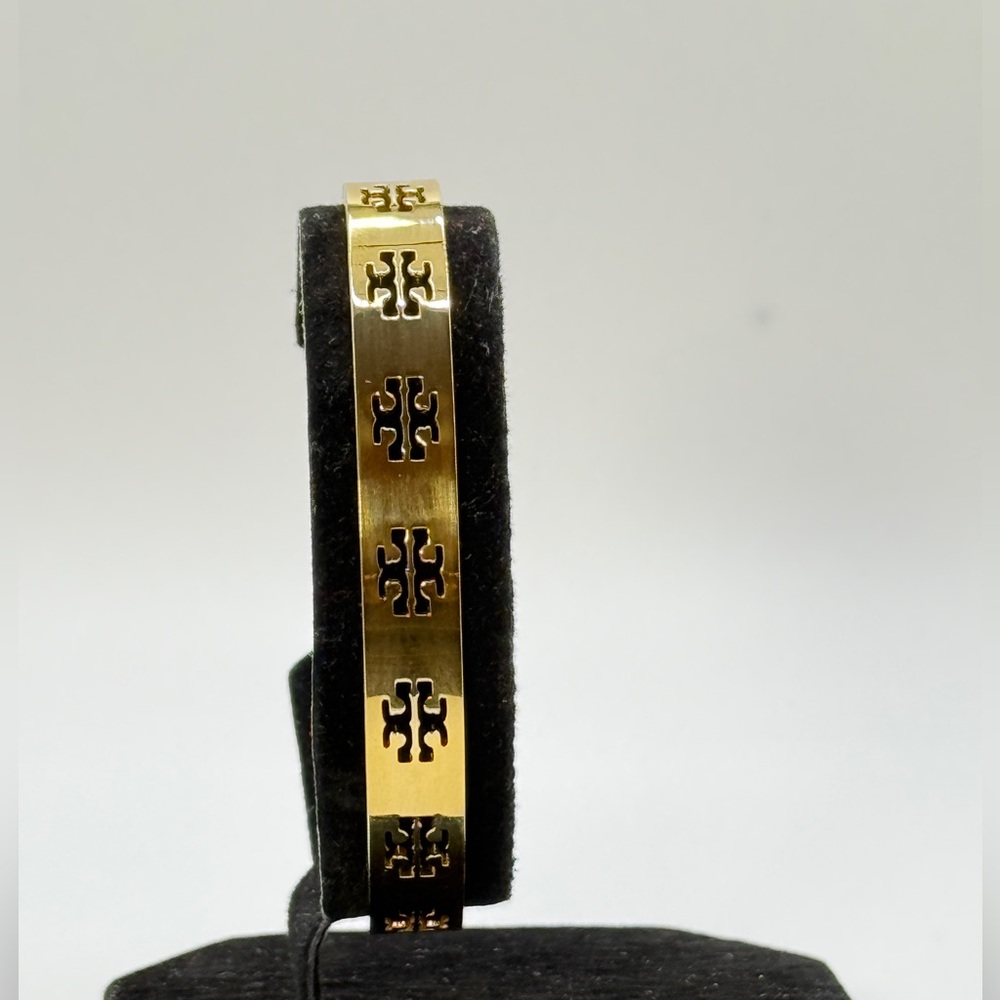 Tory Burch Gold Logo Cuff Bracelet π - Picture 3 of 3